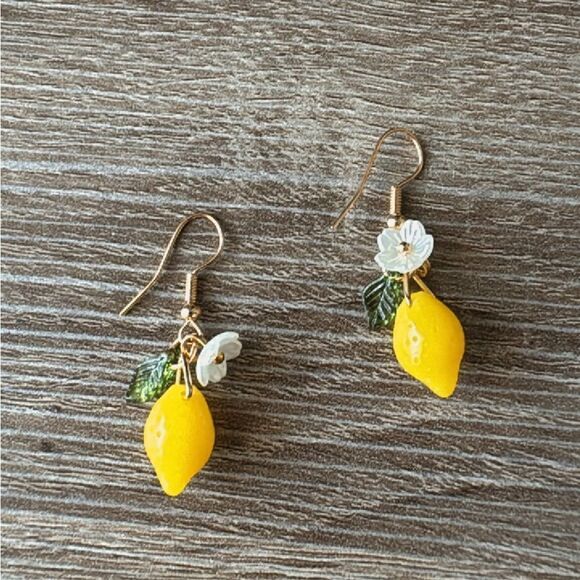 Bohemian lemon earrings A684 - Picture 3 of 5